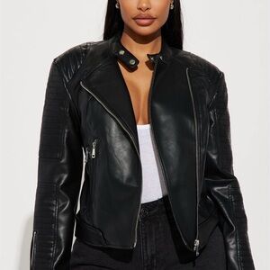 Black Leather Biker Jacket